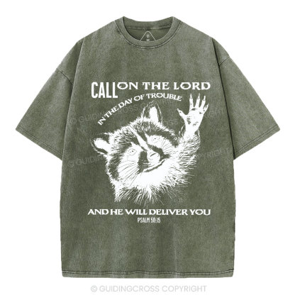 Call On The Lord Christian Washed T-Shirt