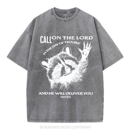 Call On The Lord Christian Washed T-Shirt
