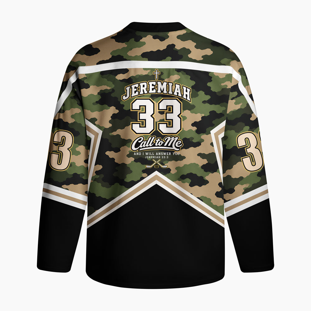 Call To Me And I Will Answer You Long Sleeve Hockey Jersey
