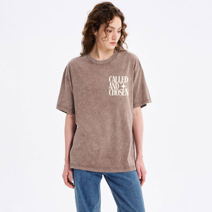 Called And Chosen Christian Washed T-Shirt