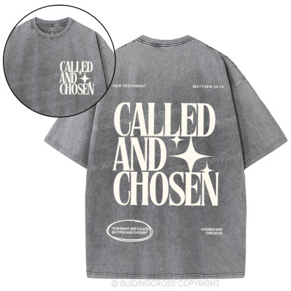 Called And Chosen Christian Washed T-Shirt