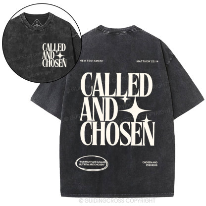 Called And Chosen Christian Washed T-Shirt