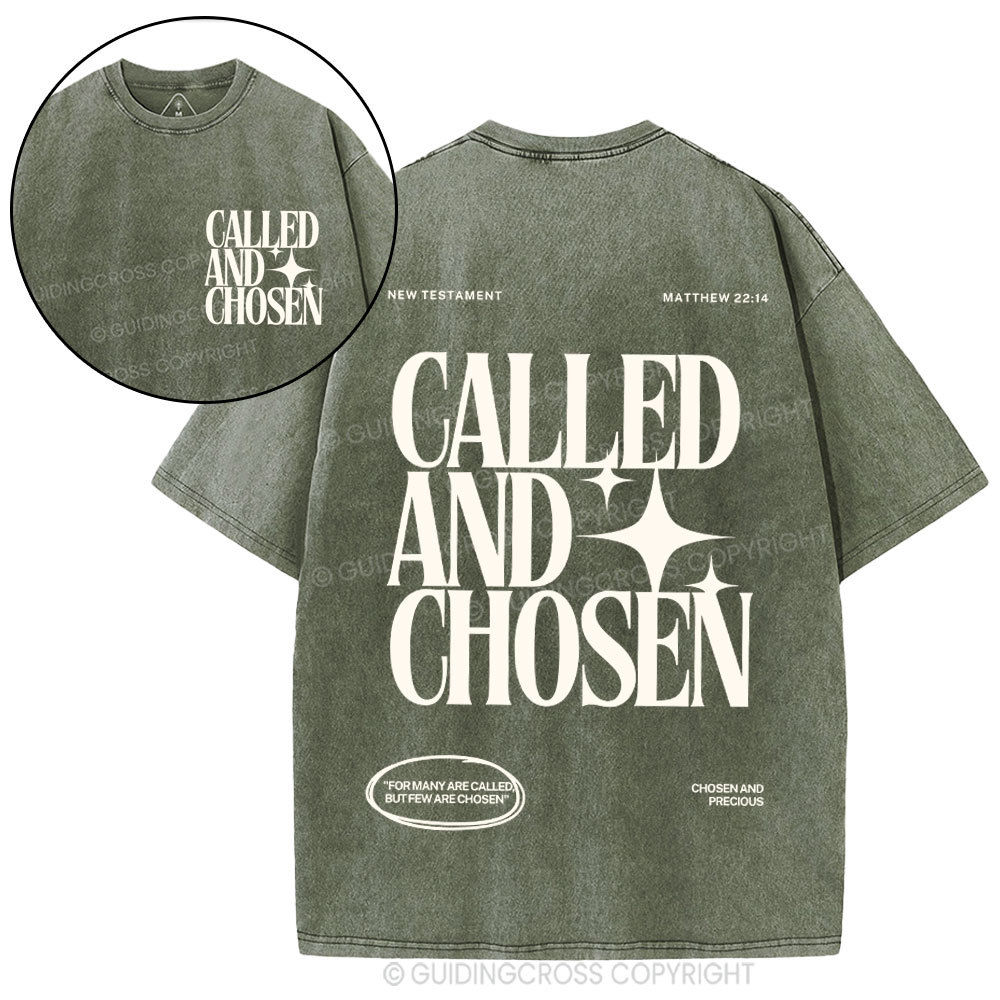 Called And Chosen Christian Washed T-Shirt