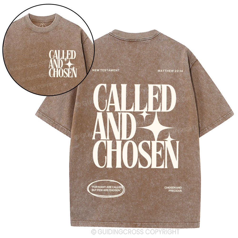 Called And Chosen Christian Washed T-Shirt