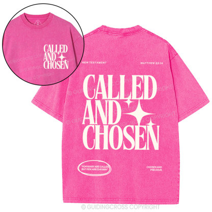 Called And Chosen Christian Washed T-Shirt