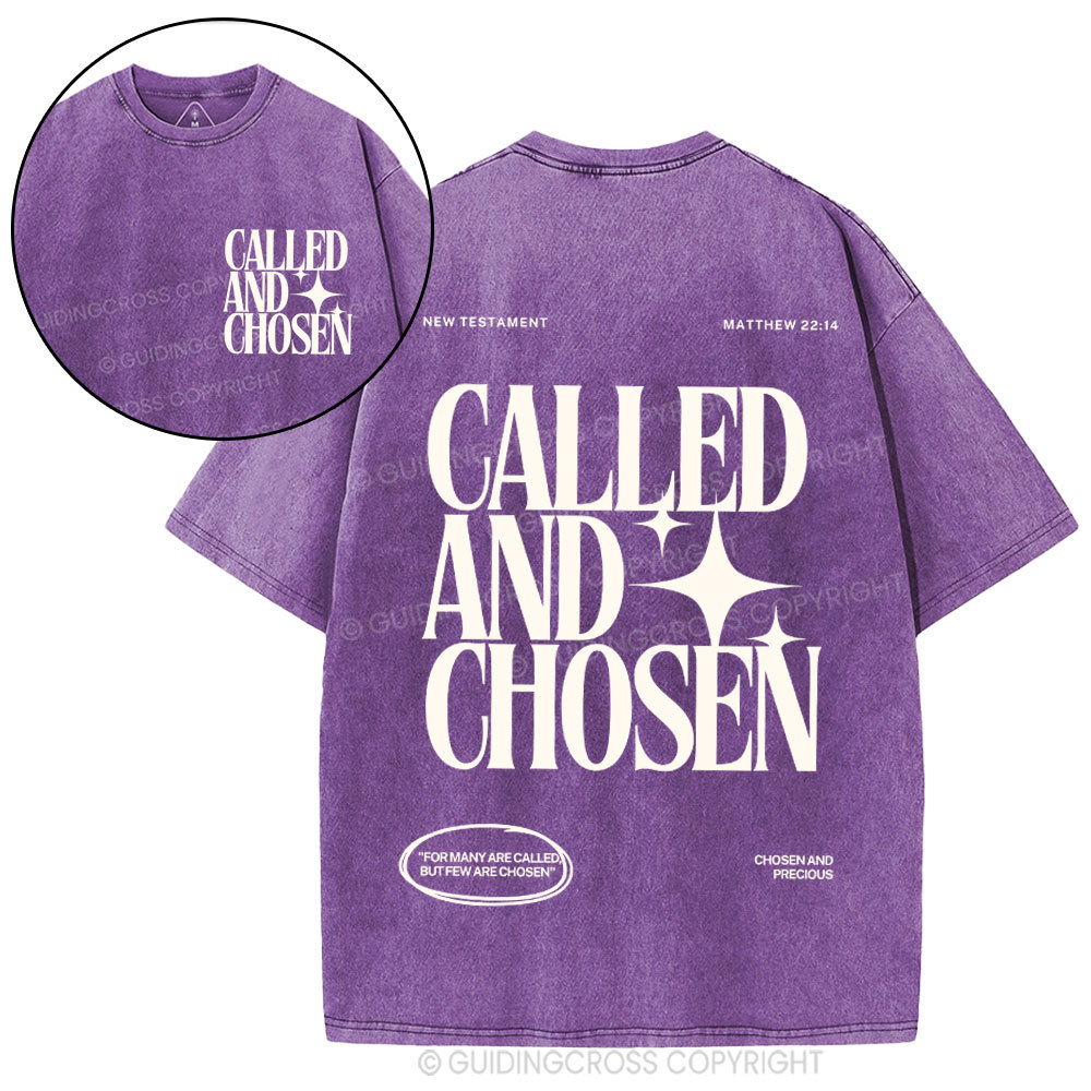 Called And Chosen Christian Washed T-Shirt