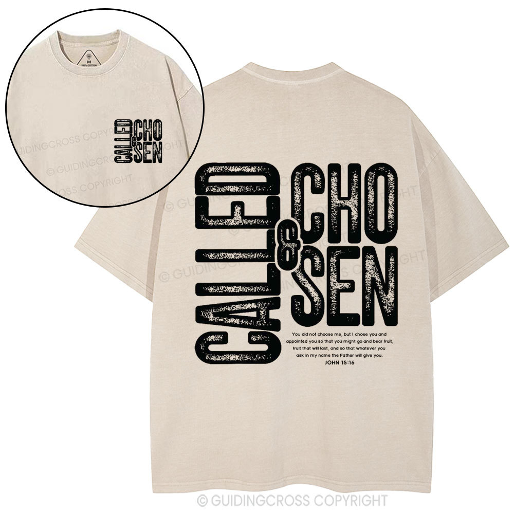 Called&Chosen Christian Washed T-Shirt