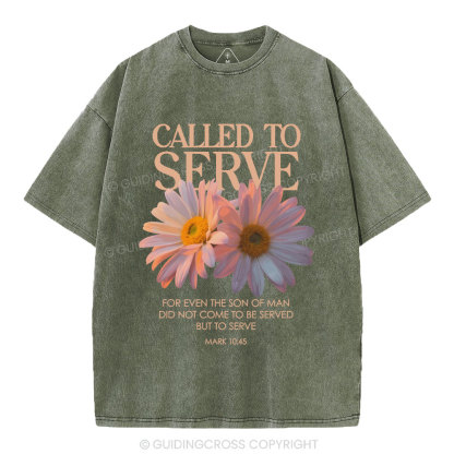 Called To Serve Christian Washed T-Shirt