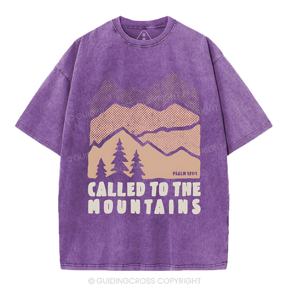 Called To The Mountains Christian Washed T-Shirt