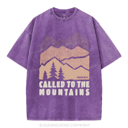 Called To The Mountains Christian Washed T-Shirt
