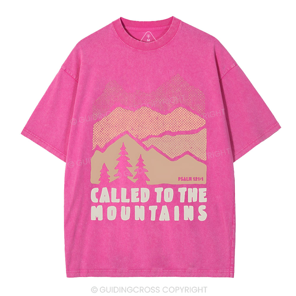 Called To The Mountains Christian Washed T-Shirt