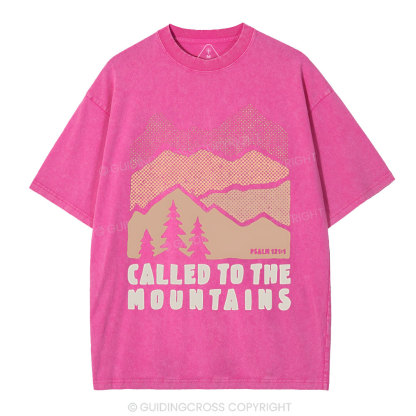 Called To The Mountains Christian Washed T-Shirt