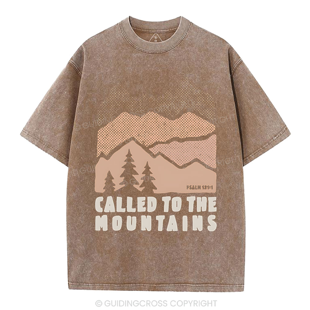 Called To The Mountains Christian Washed T-Shirt