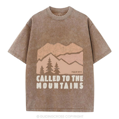 Called To The Mountains Christian Washed T-Shirt