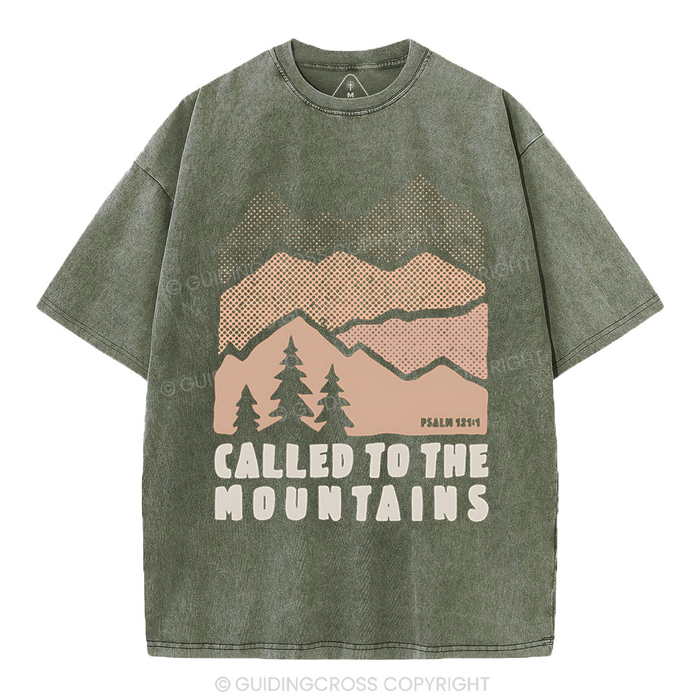 Called To The Mountains Christian Washed T-Shirt