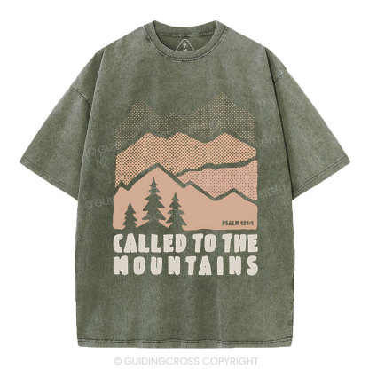 Called To The Mountains Christian Washed T-Shirt