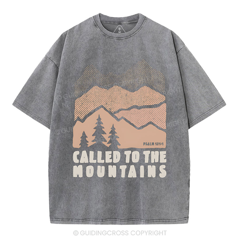Called To The Mountains Christian Washed T-Shirt