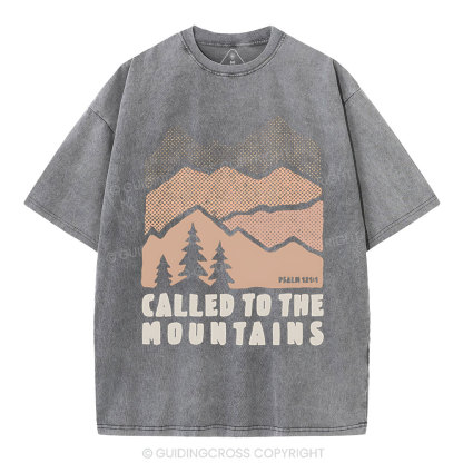 Called To The Mountains Christian Washed T-Shirt
