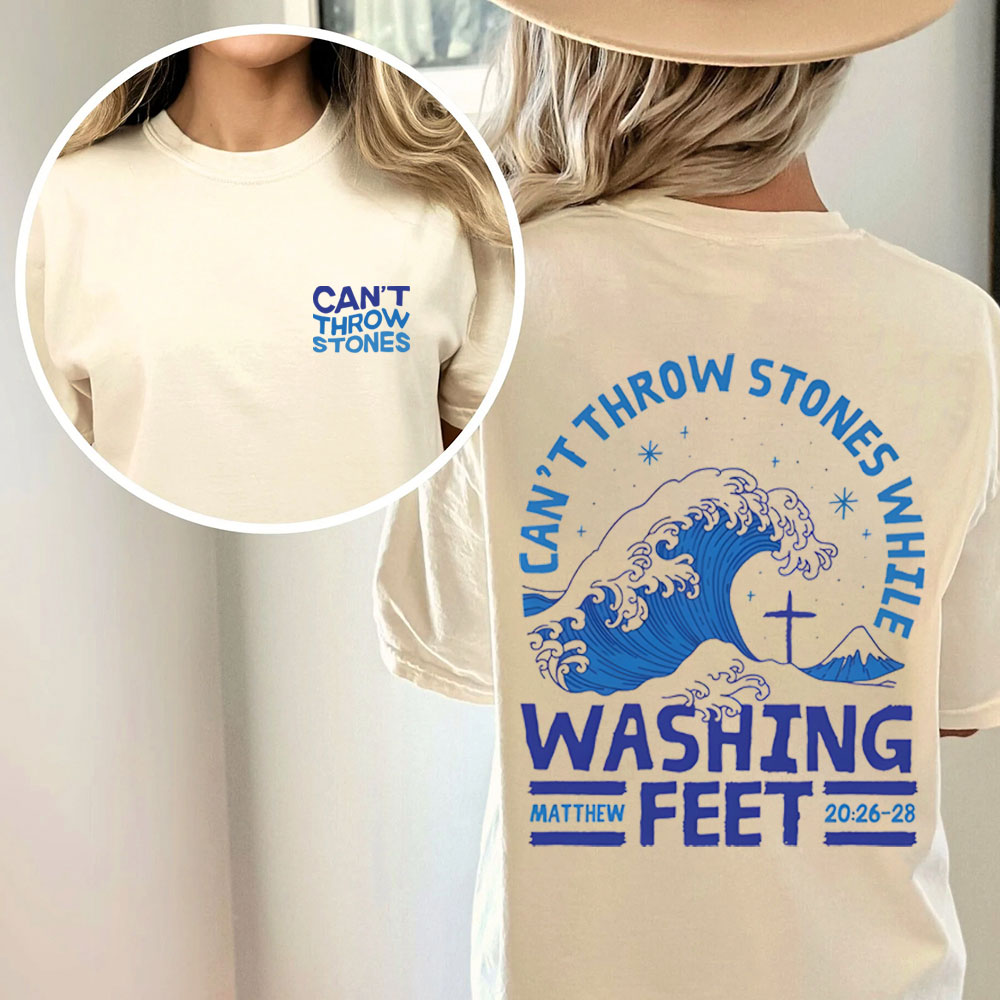 Can't Throw Stones Christian Washed T-Shirt