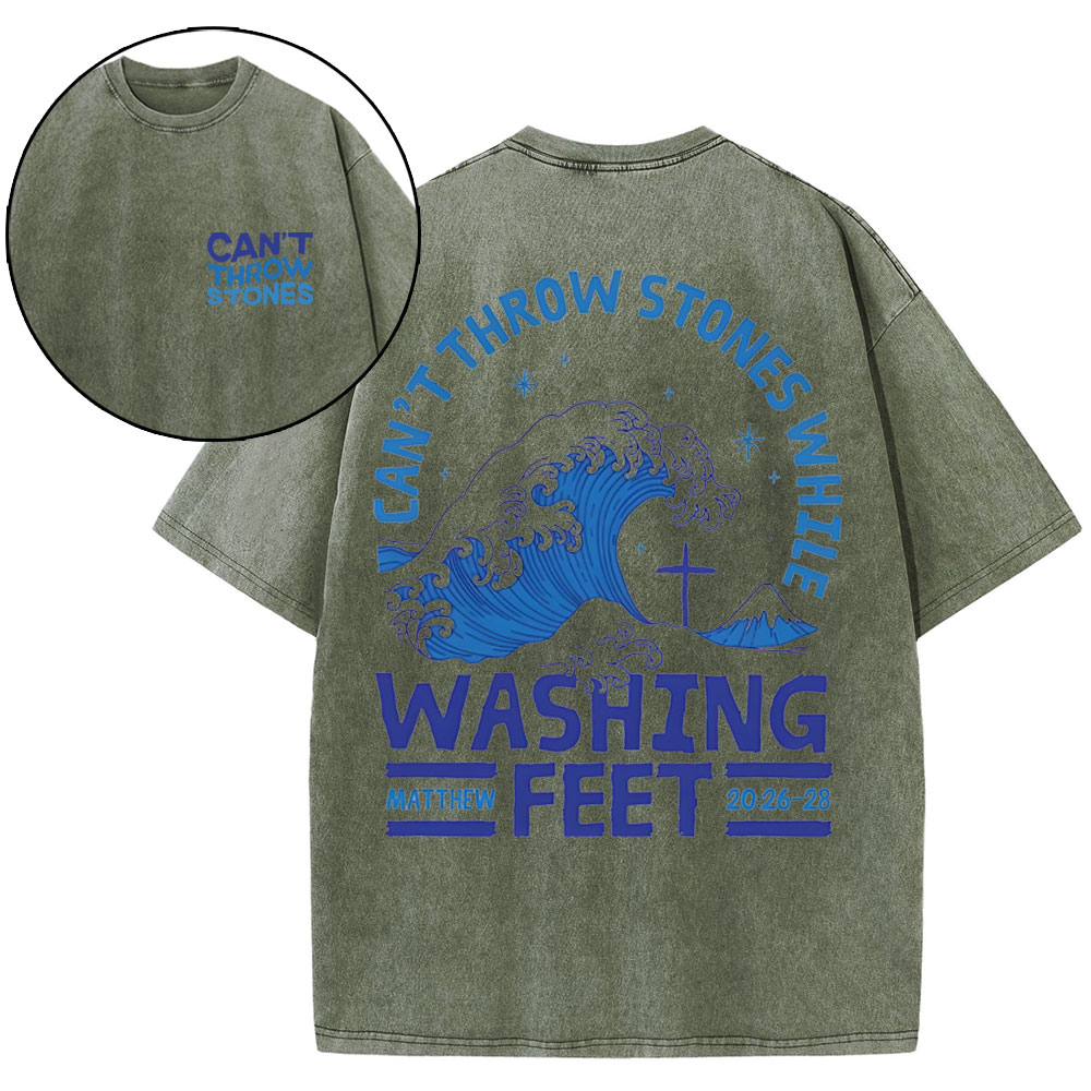 Can't Throw Stones Christian Washed T-Shirt
