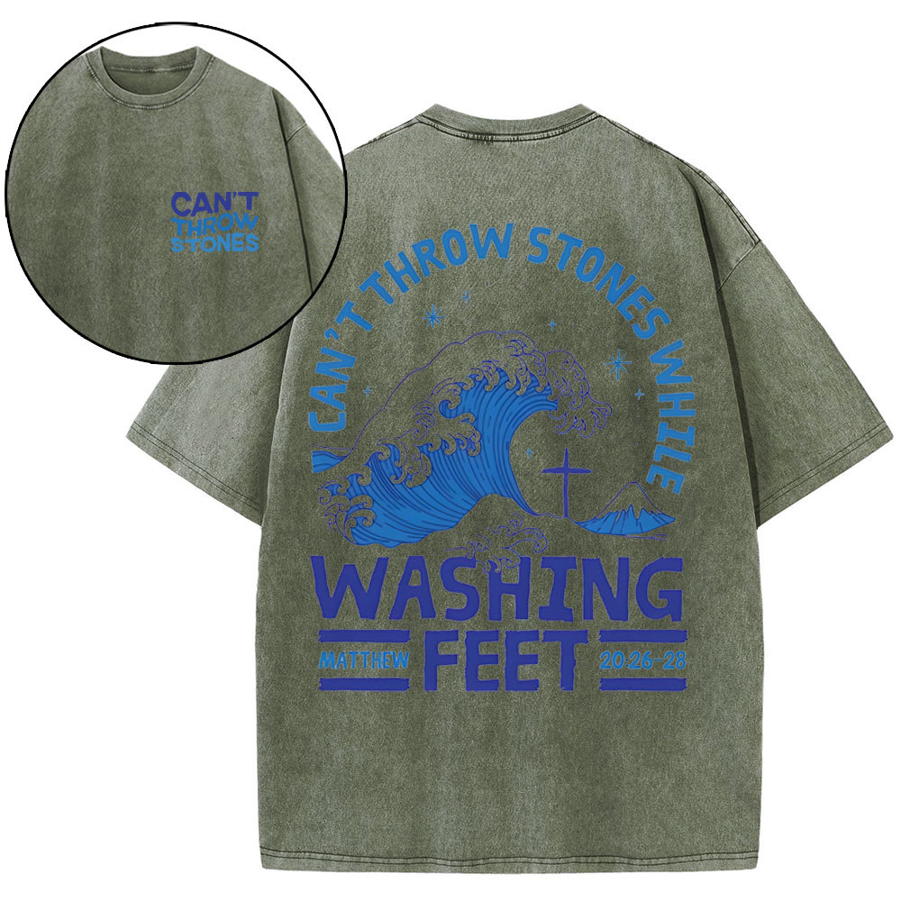 Can't Throw Stones Christian Washed T-Shirt