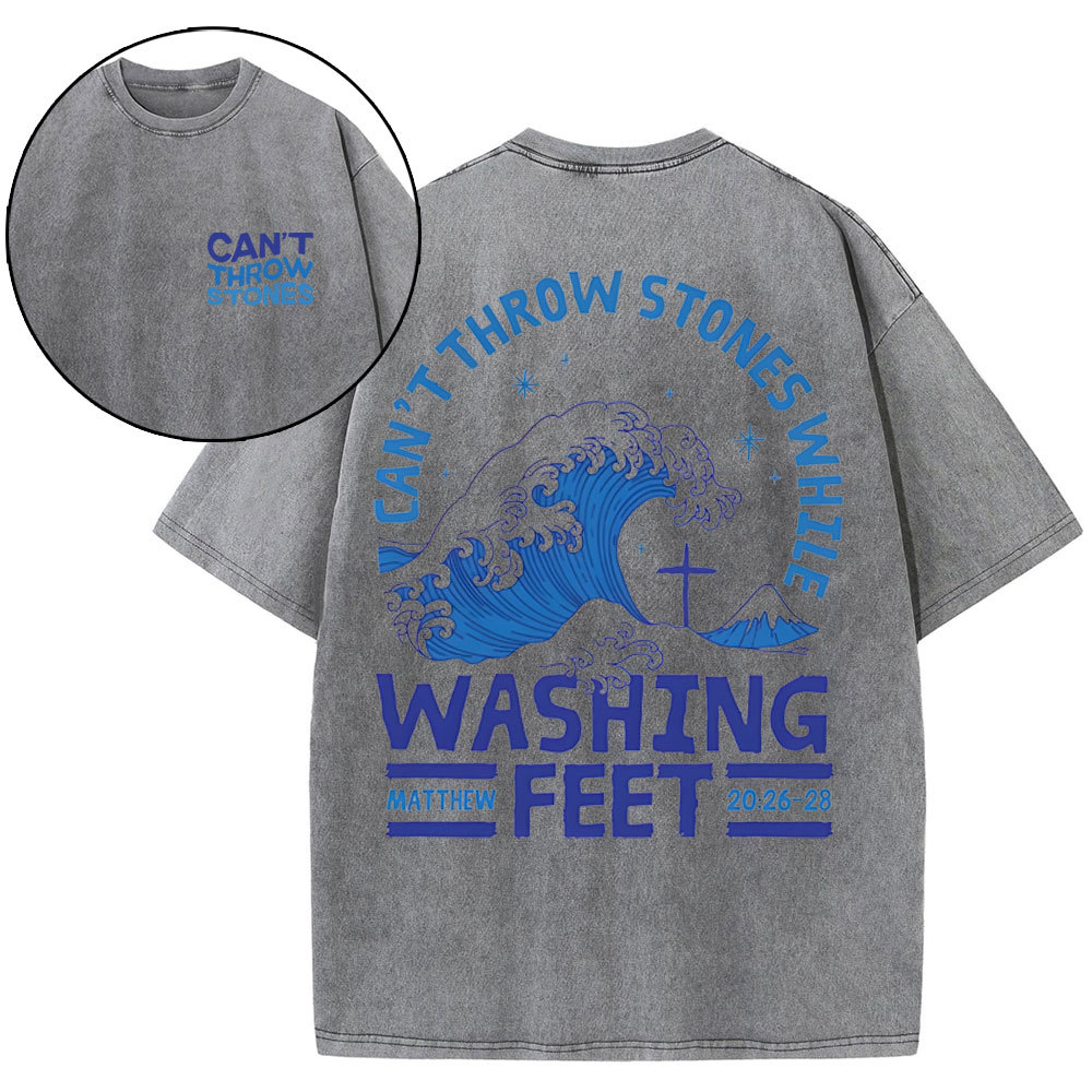 Can't Throw Stones Christian Washed T-Shirt