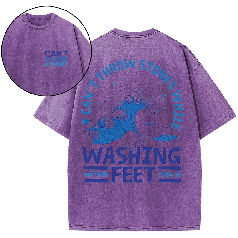 Can't Throw Stones Christian Washed T-Shirt
