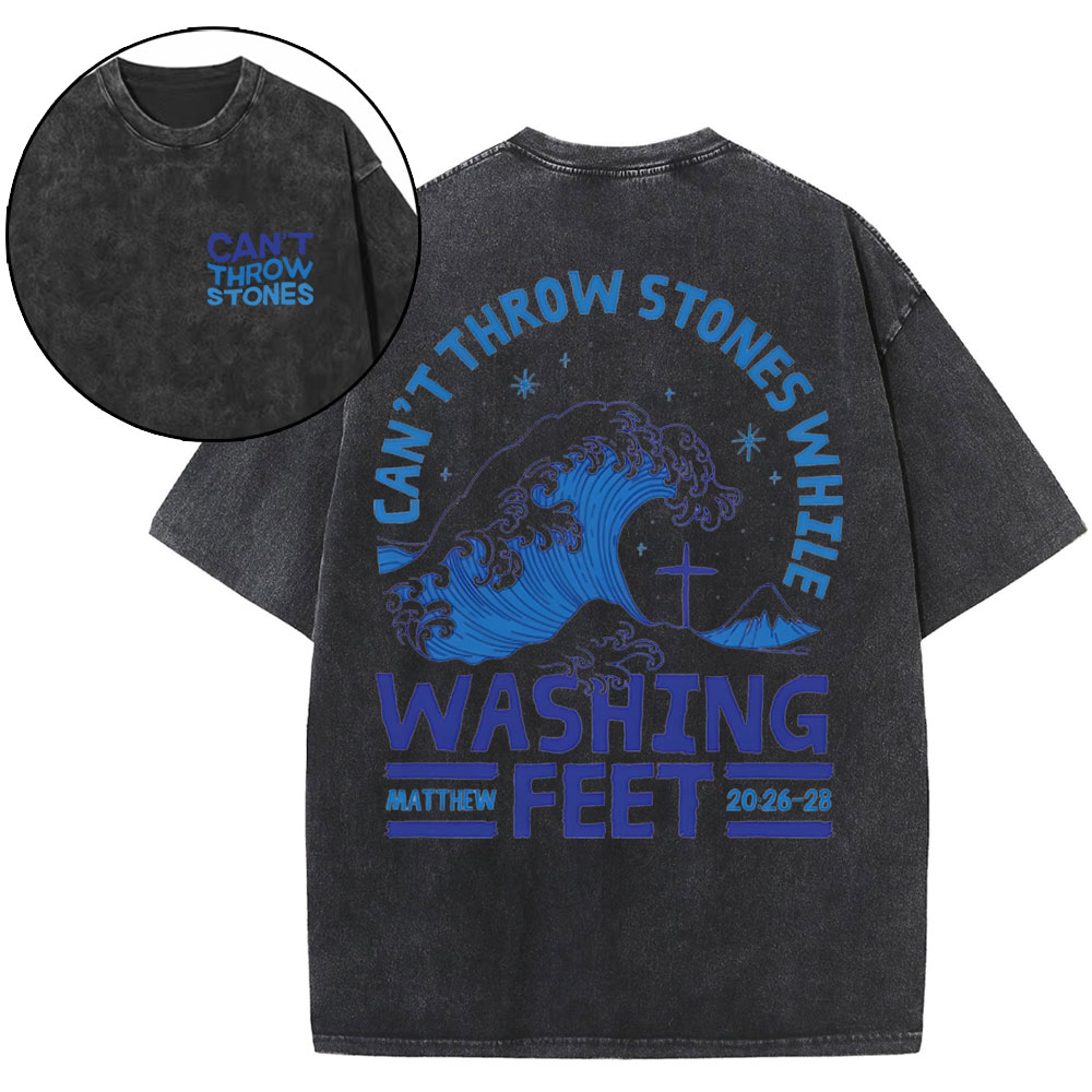 Can't Throw Stones Christian Washed T-Shirt