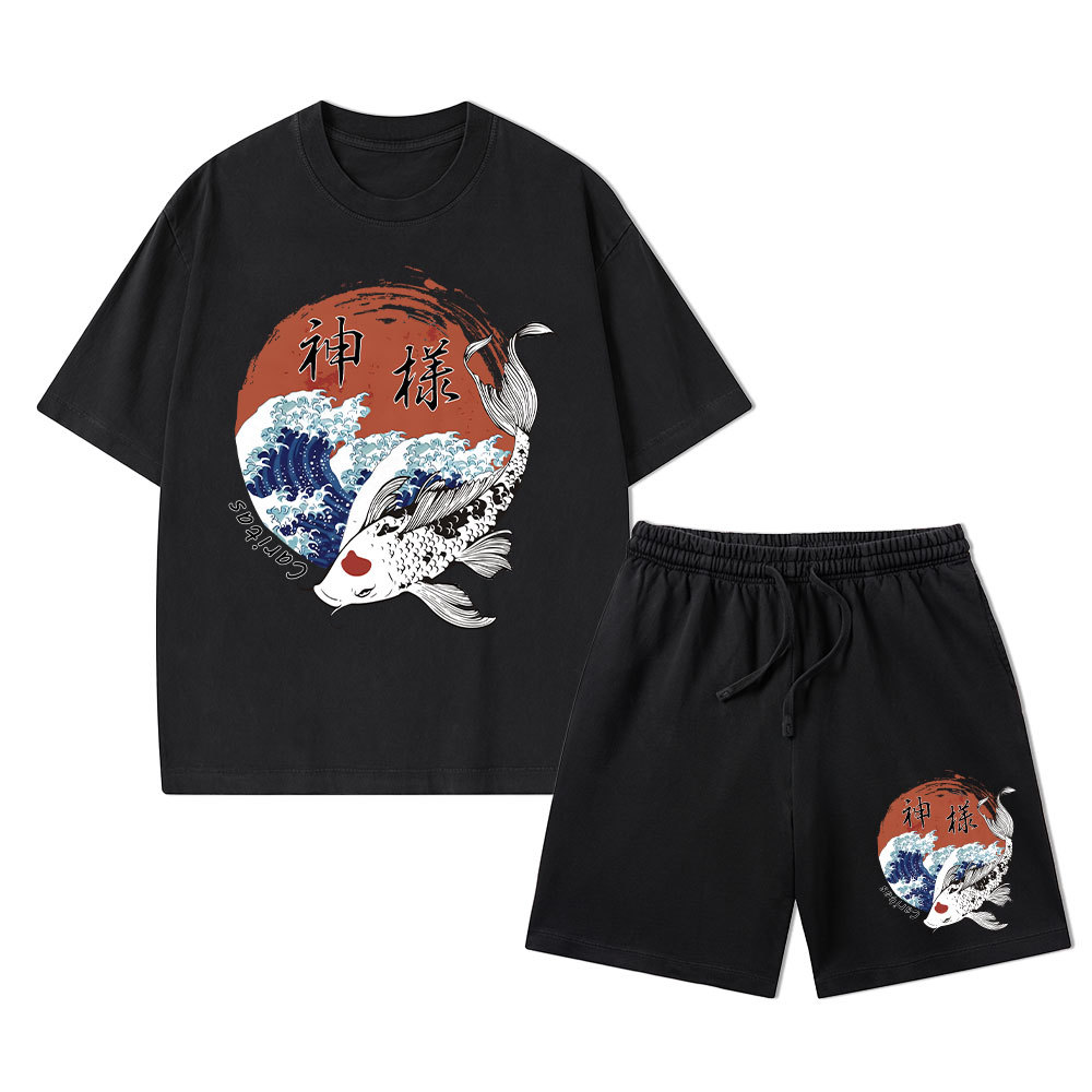 Caritas God Christian Washed T-Shirt & Shorts