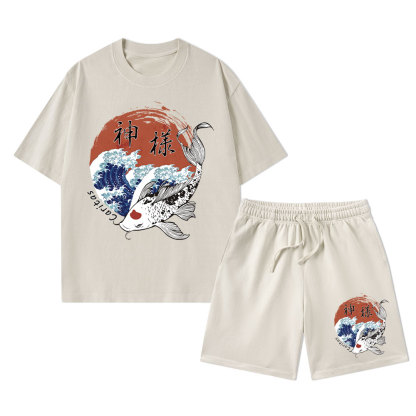 Caritas God Christian Washed T-Shirt & Shorts