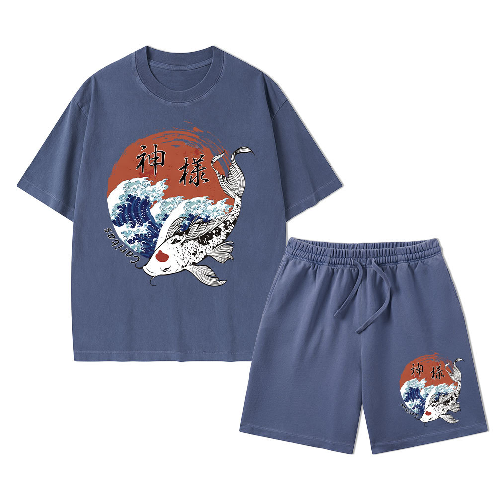 Caritas God Christian Washed T-Shirt & Shorts