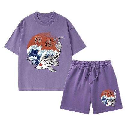 Caritas God Christian Washed T-Shirt & Shorts
