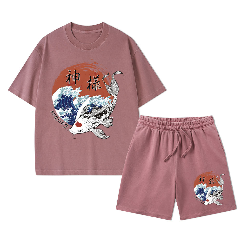 Caritas God Christian Washed T-Shirt & Shorts