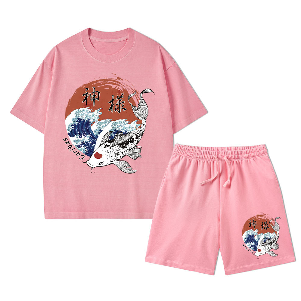 Caritas God Christian Washed T-Shirt & Shorts