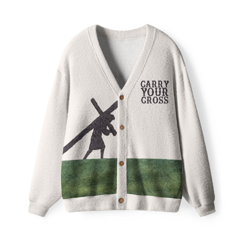 Carry The Cross Furry Christian Lightweight Cardigan