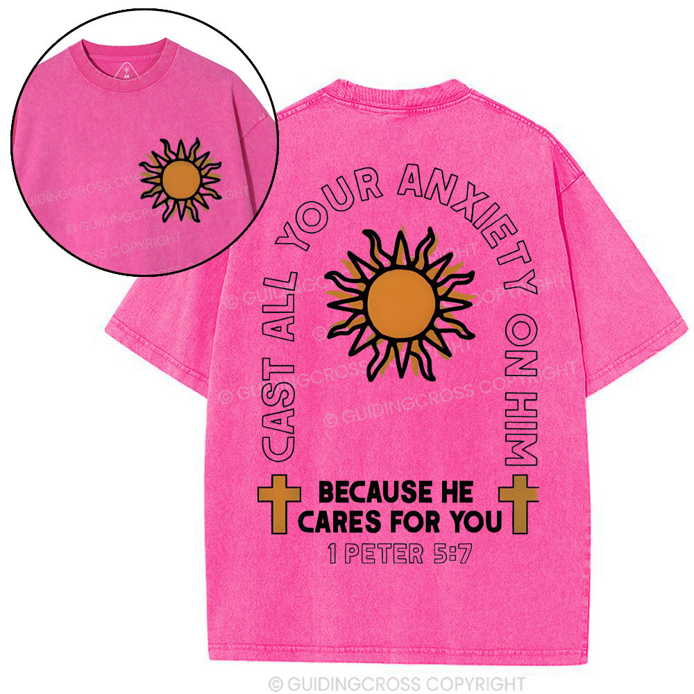 Cast All Your Anxiety On Him Christian Washed T-Shirt