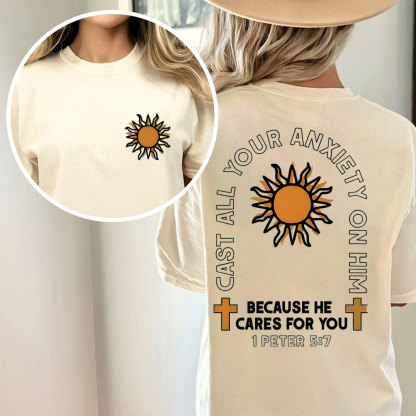 Cast All Your Anxiety On Him Christian Washed T-Shirt