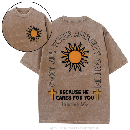 Cast All Your Anxiety On Him Christian Washed T-Shirt