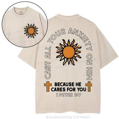 Cast All Your Anxiety On Him Christian Washed T-Shirt