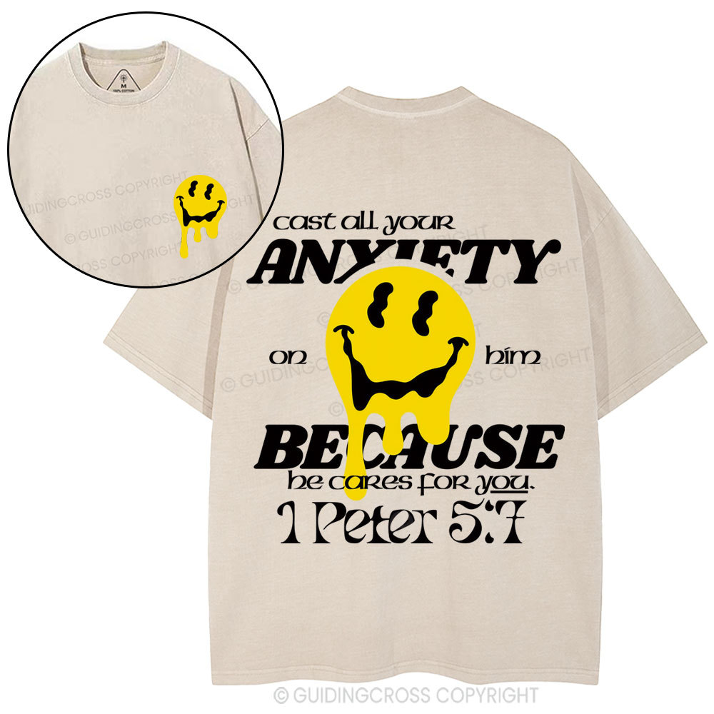 Cast All Your Anxiety On Him Christian Washed T-Shirt