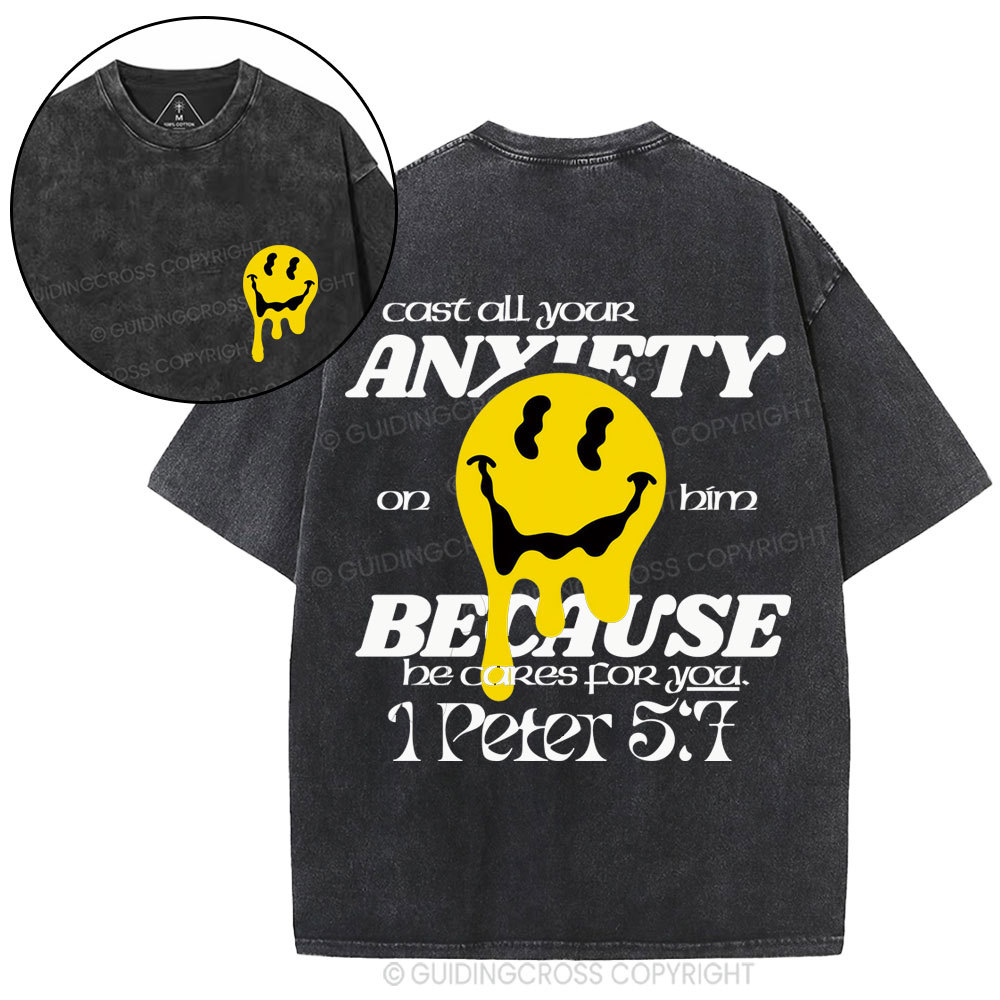 Cast All Your Anxiety On Him Christian Washed T-Shirt
