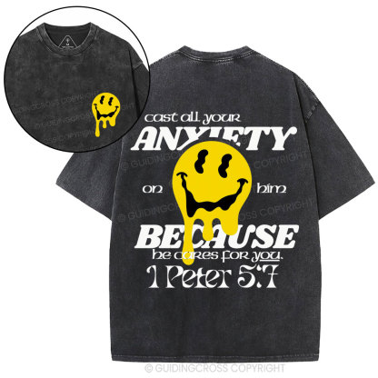 Cast All Your Anxiety On Him Christian Washed T-Shirt