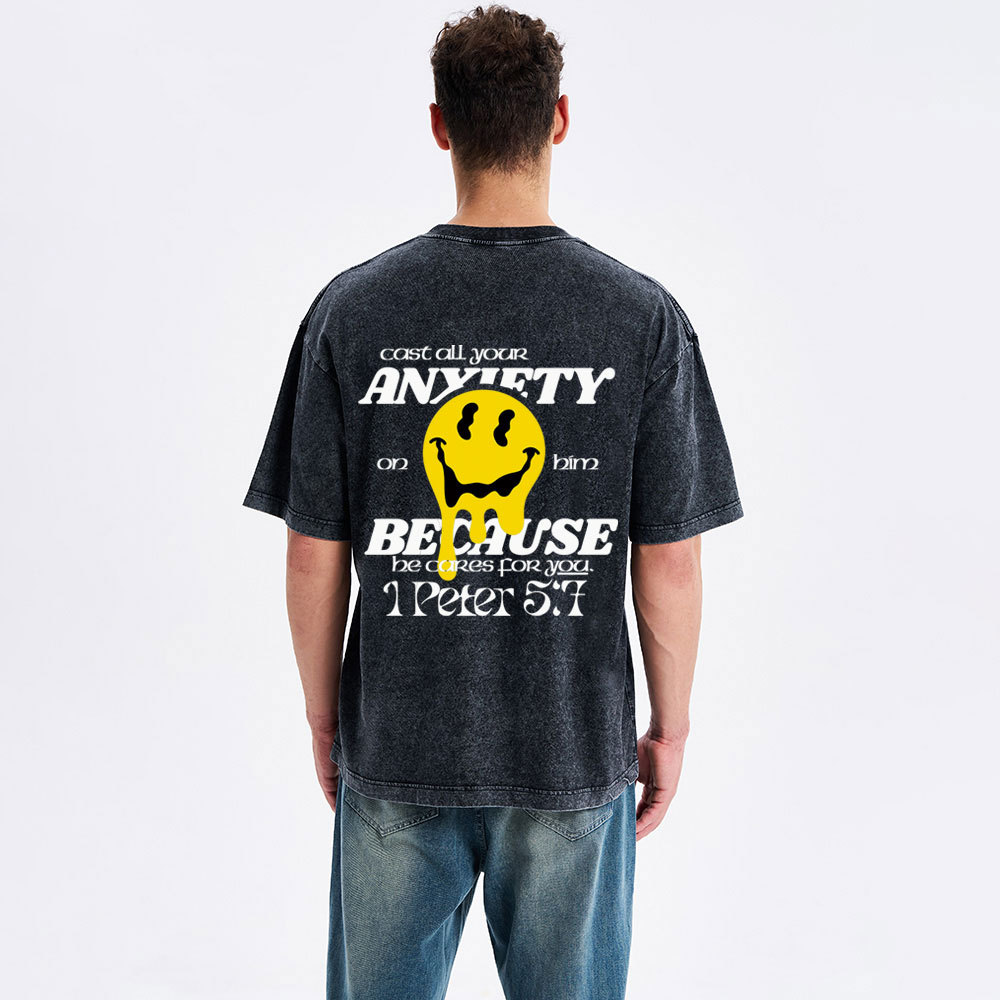 Cast All Your Anxiety On Him Christian Washed T-Shirt