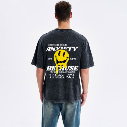 Cast All Your Anxiety On Him Christian Washed T-Shirt