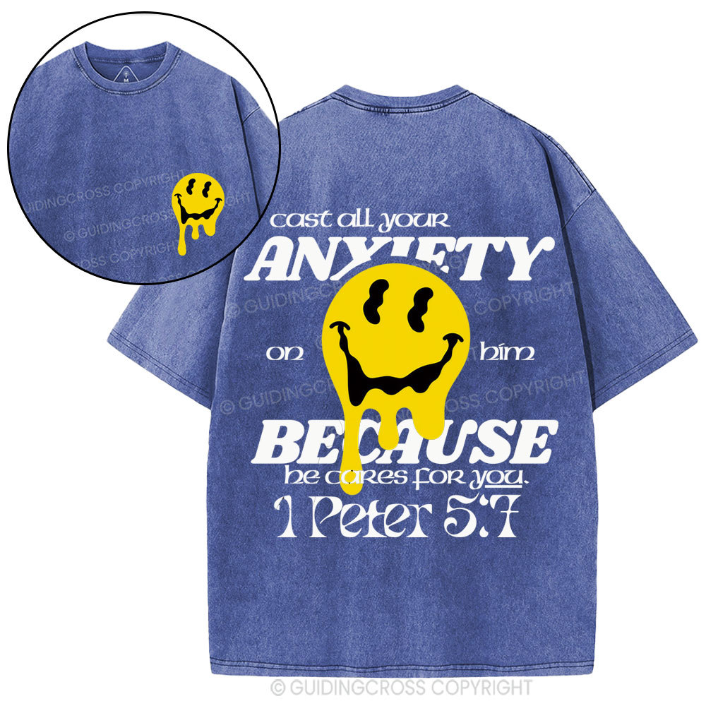 Cast All Your Anxiety On Him Christian Washed T-Shirt