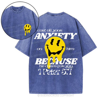 Cast All Your Anxiety On Him Christian Washed T-Shirt