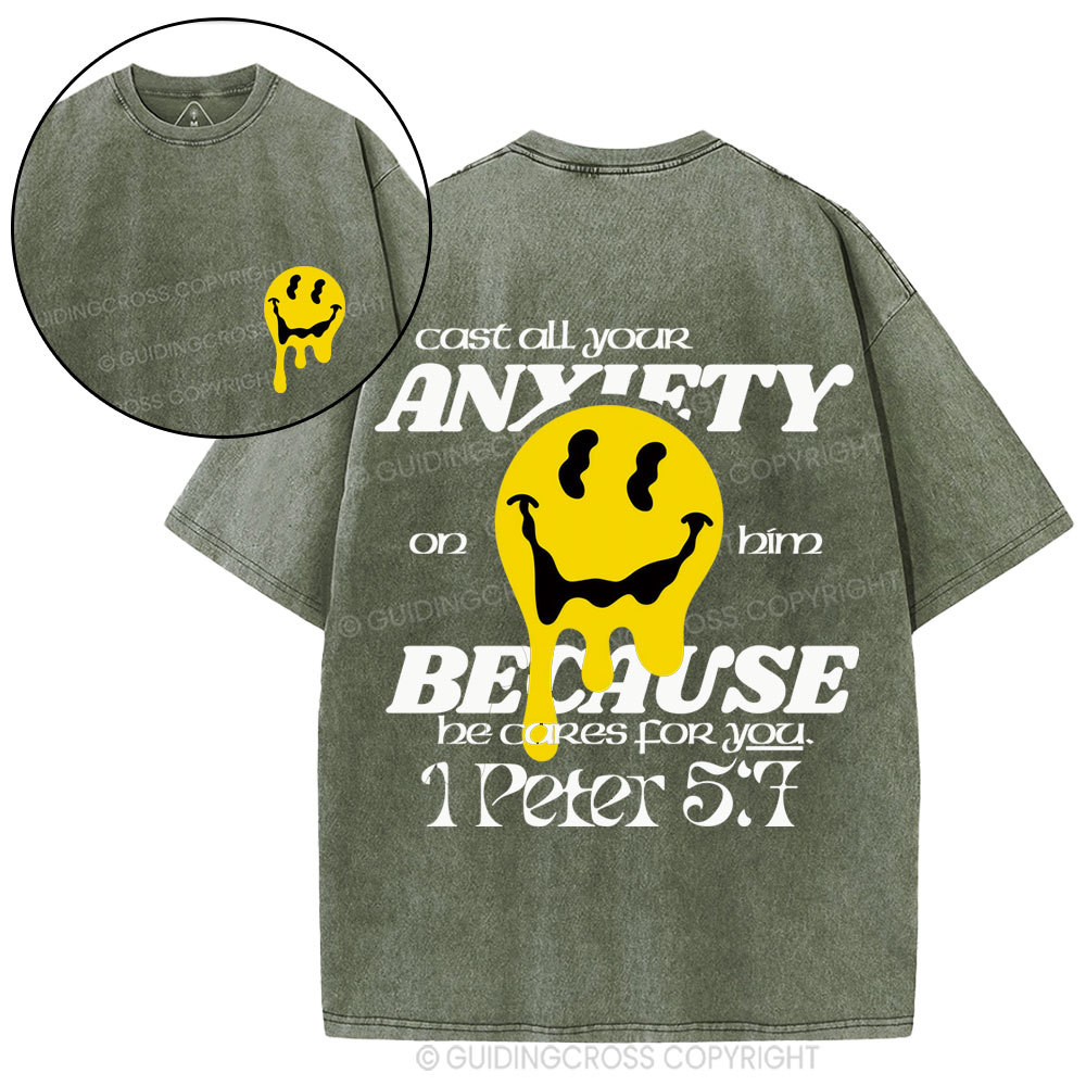 Cast All Your Anxiety On Him Christian Washed T-Shirt