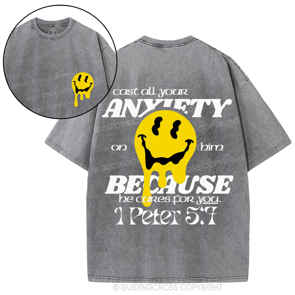 Cast All Your Anxiety On Him Christian Washed T-Shirt