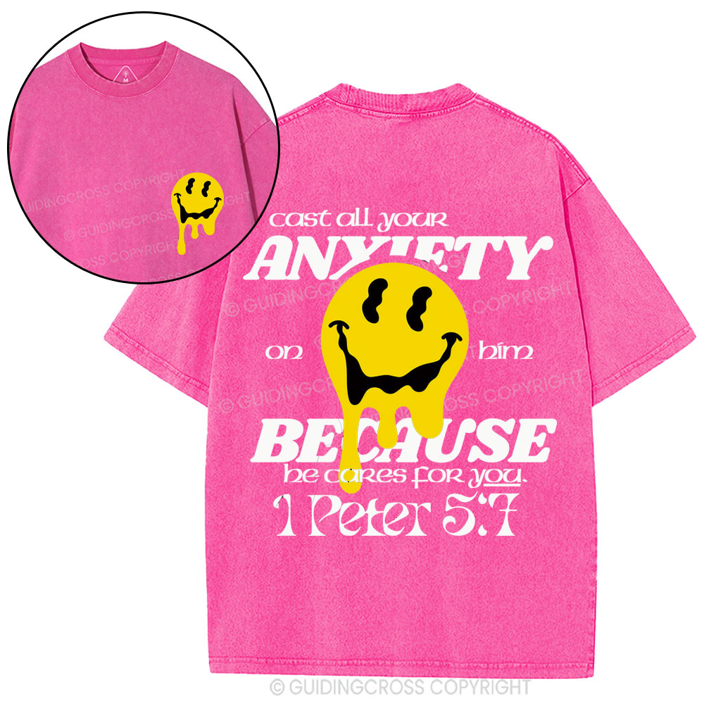 Cast All Your Anxiety On Him Christian Washed T-Shirt