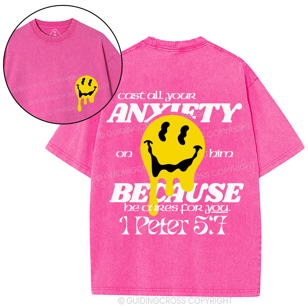 Cast All Your Anxiety On Him Christian Washed T-Shirt